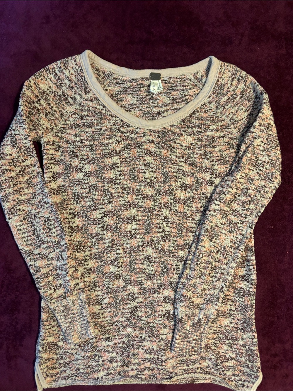 We The Free Neutral Multi-Color Knit Scoopneck Sweater - Women